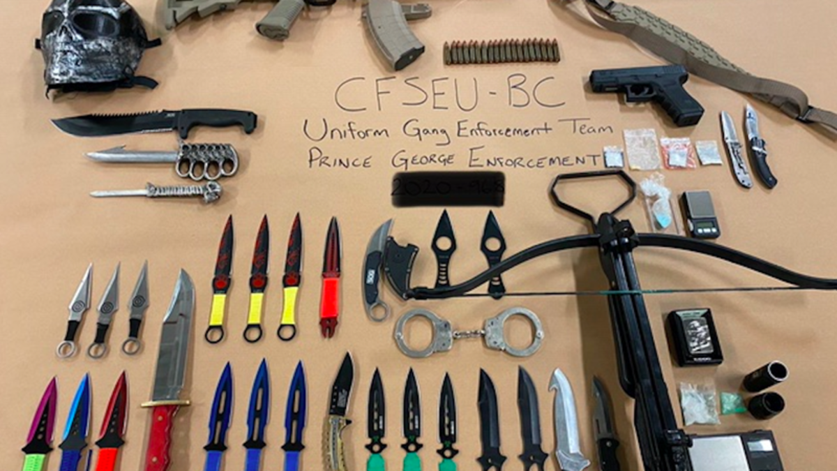 Loaded rifle, crossbow, and knives seized by members of B.C.’s Combined ...