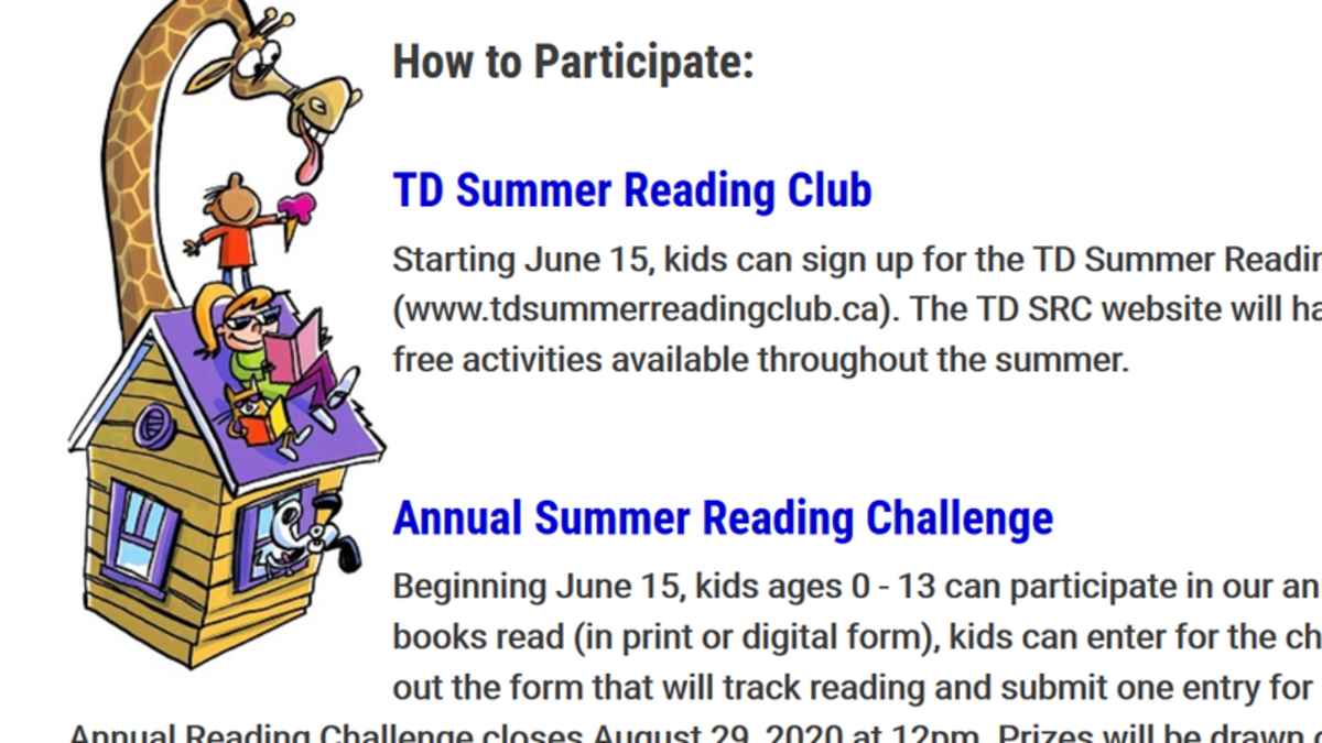 TD Summer Reading Club Online paNOW