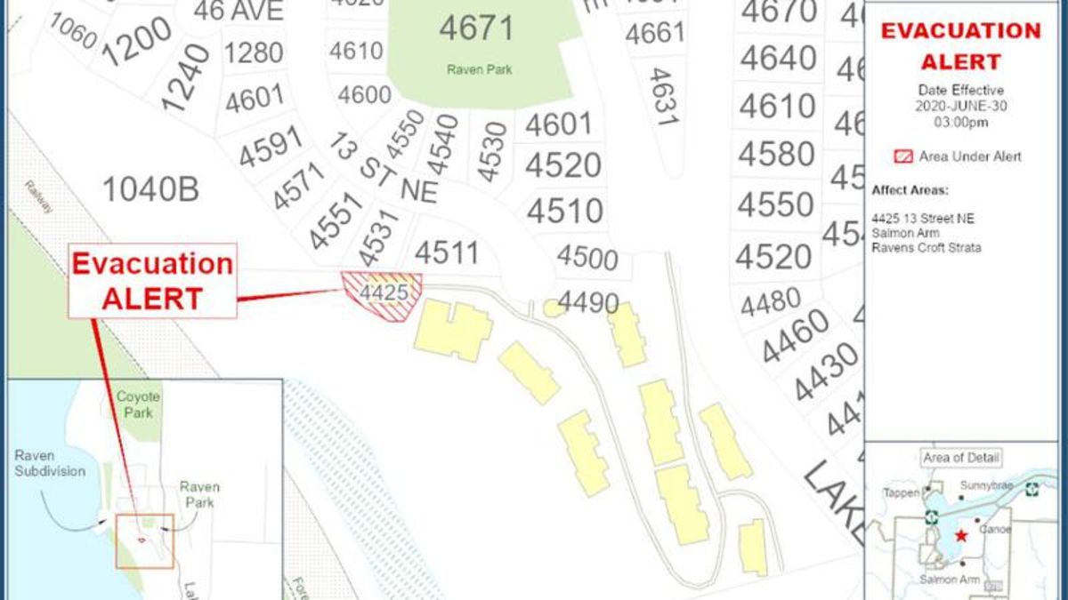 Recent rain leads to Evacuation Alert in Salmon Arm CFJC Today Kamloops