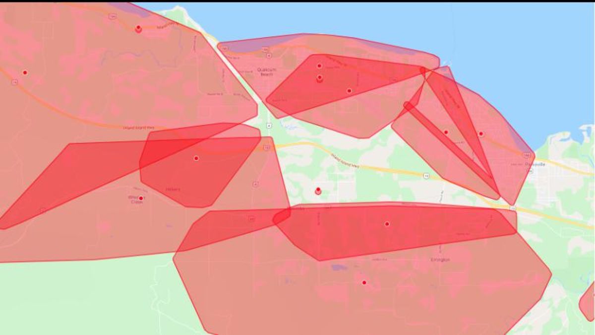 Widespread power outage blankets Nanaimo, Parksville and Qualicum Beach