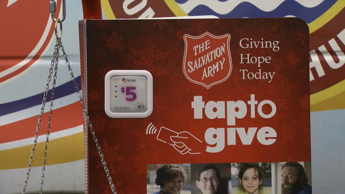 With drop in volunteers, kettle donations, Salvation Army hopes ‘Tap To Give’ kettles give