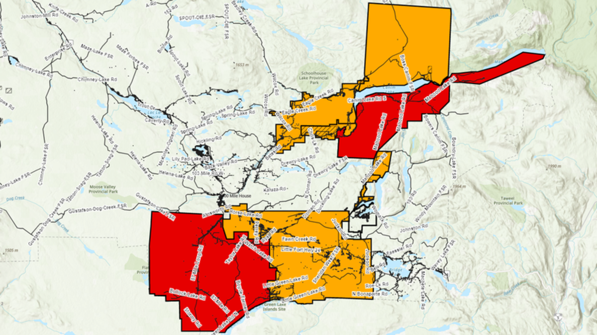 More than 1,500 properties evacuated in South Cariboo near Flat Lake