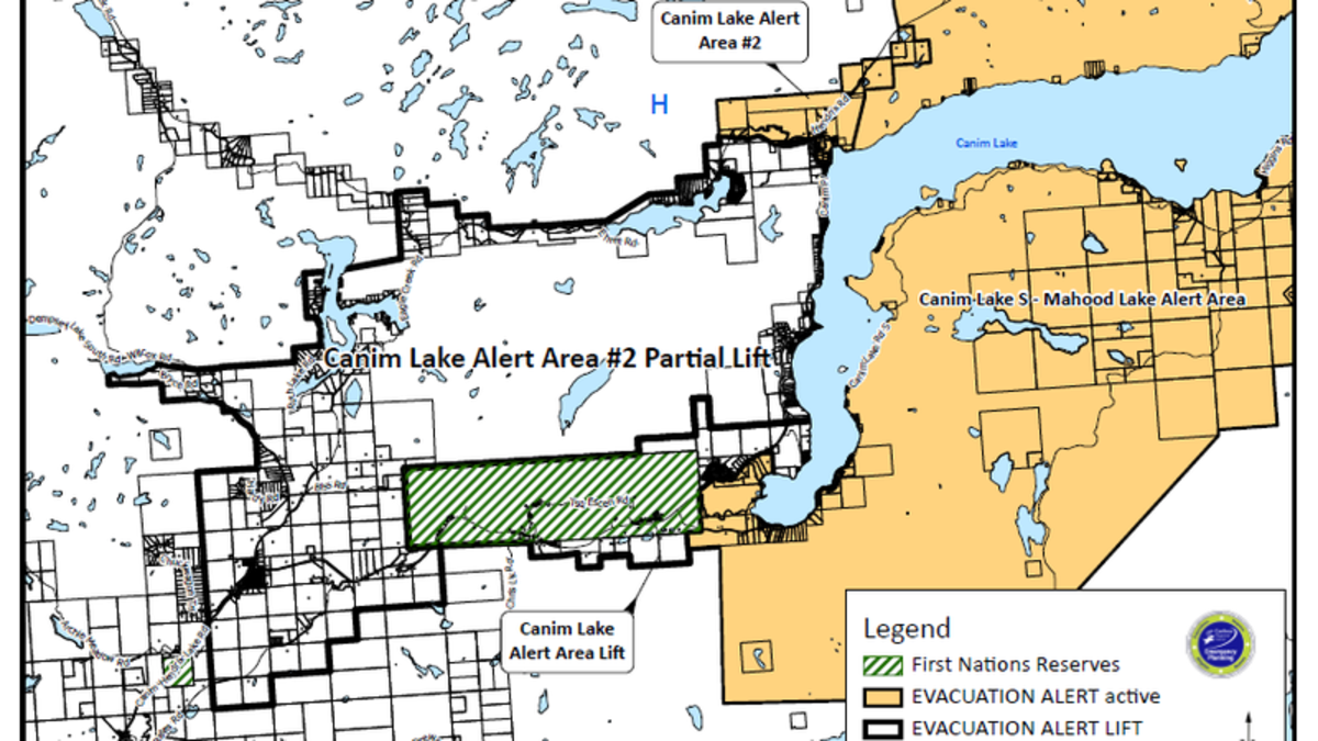 Evacuation alert partially lifted near Canim Lake wildfire CFJC Today