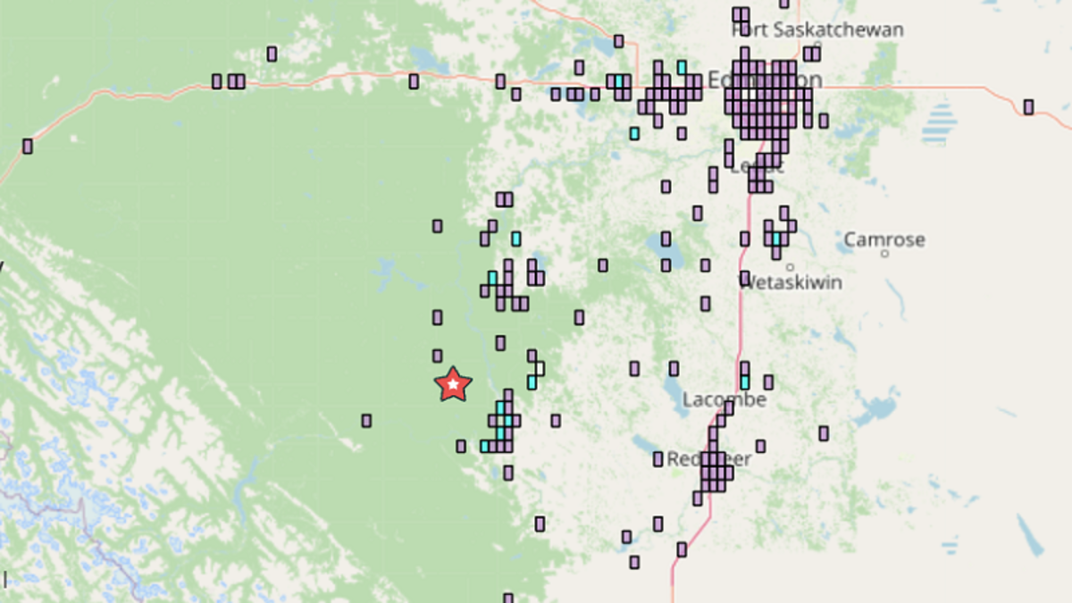 Earthquake near Rocky Mountain House upgraded to Magnitude 5.0
