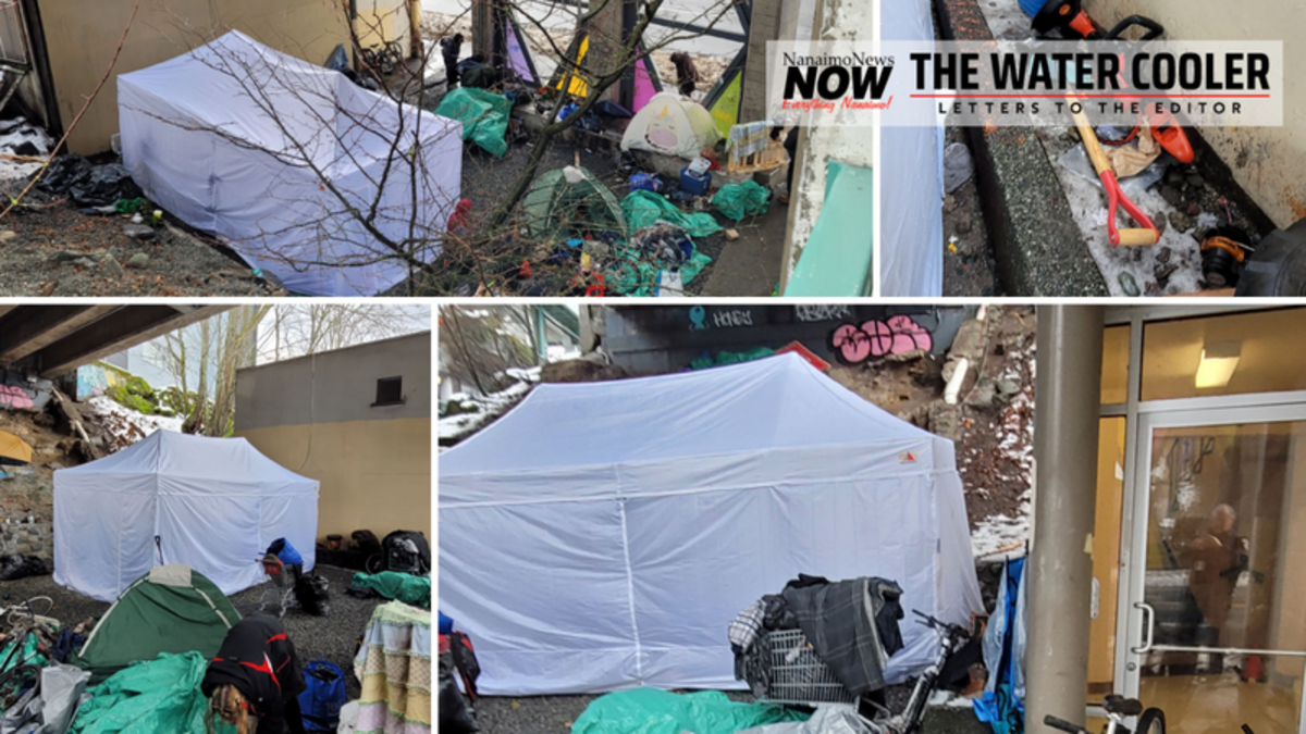 Water Cooler Shutdown on downtown Nanaimo encampment, snow removal