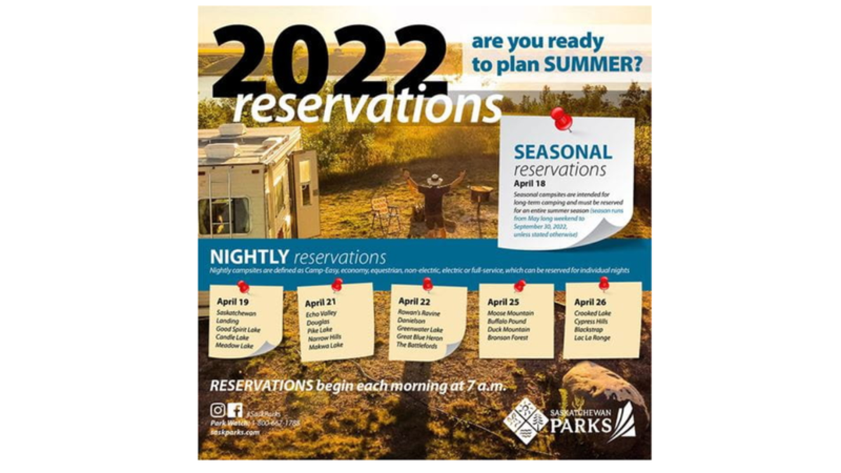 Sask Parks Announces 2022 Campsite Reservation Dates northeastNOW