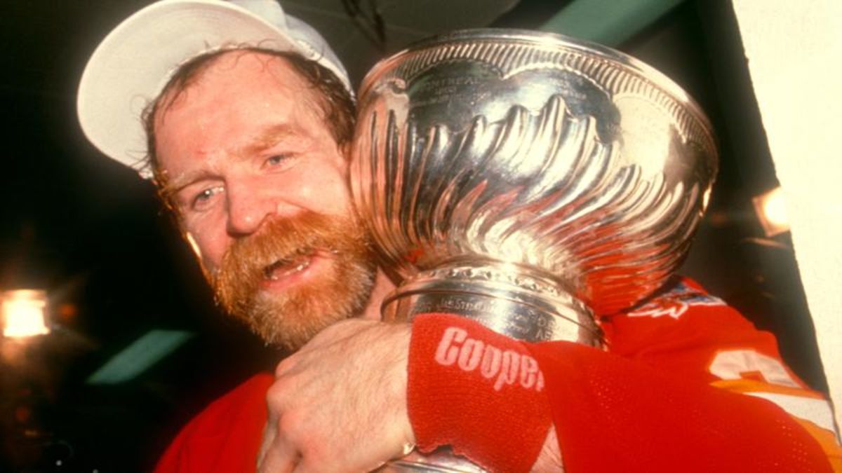 Canadian hockey player Lanny McDonald of the Colorado Rockies