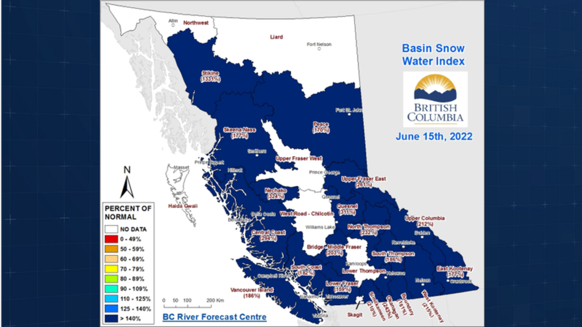 Late melt leaves twice normal snowpack across B.C. for mid-June | 98.3 CIFM