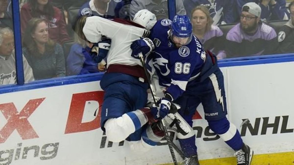 Darcy Kuemper 7, Corey Perry 0. Avalanche goalie handling Tampa