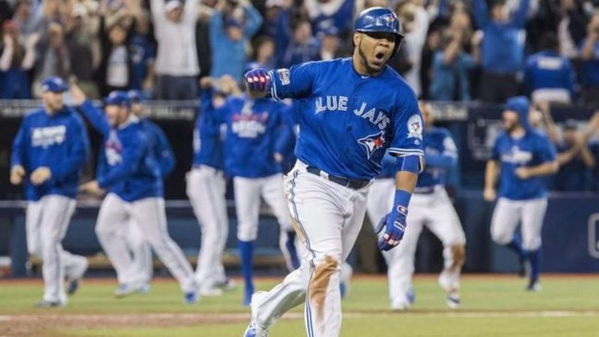 Jose Bautista Toronto Blue Jays Bat Flip Home Run 2015 AL Finals