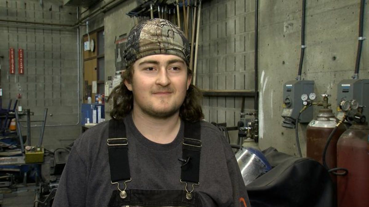 17year old welder from Thompson Rivers University going to national