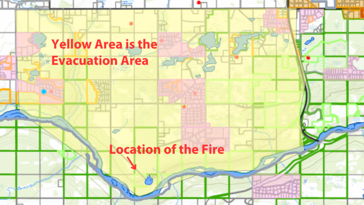 Part of County of Grande Prairie forced to evacuate because of a