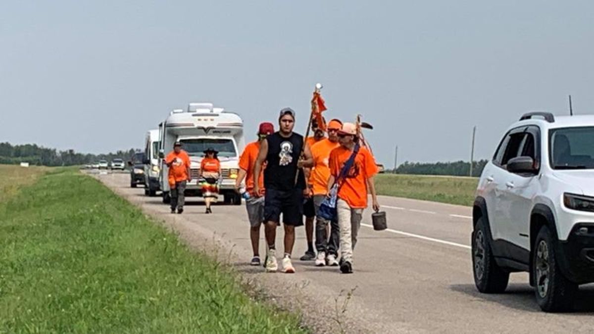 ‘They’re in my heart’ Residential school survivors trek from Wahpeton
