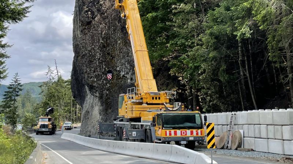 Hwy. 4 closures begin for rock scaling work at Cameron Lake Bluffs