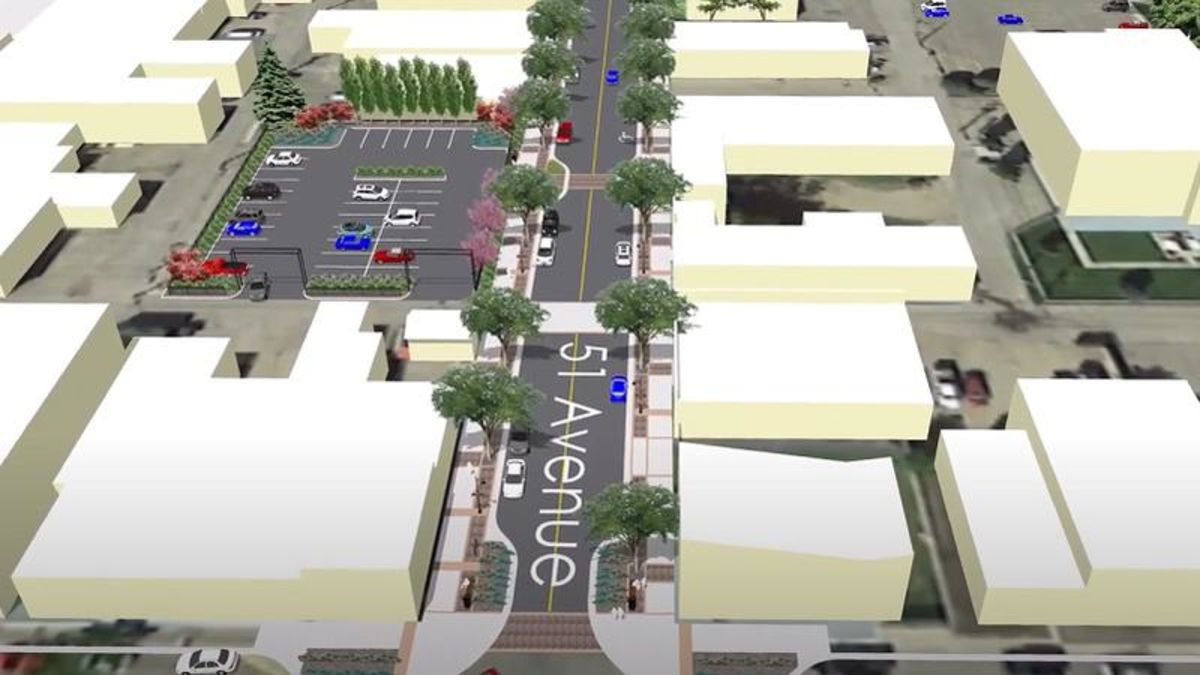51 Avenue redevelopment nearing completion and roadway open to traffic ...