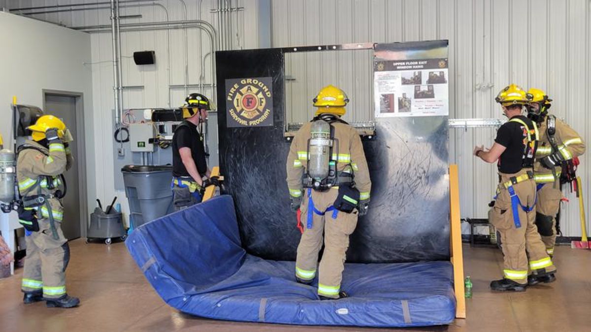 Nine recruits training with Lethbridge Fire and Emergency Services