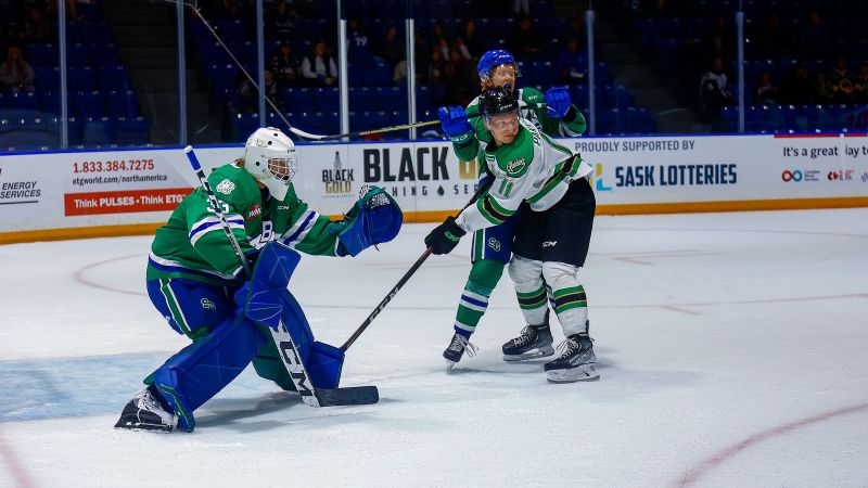 Swift Current Broncos playing Broncos Strong game