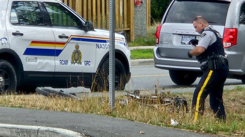 Cyclist hospitalized after failing to stop at south Nanaimo intersection