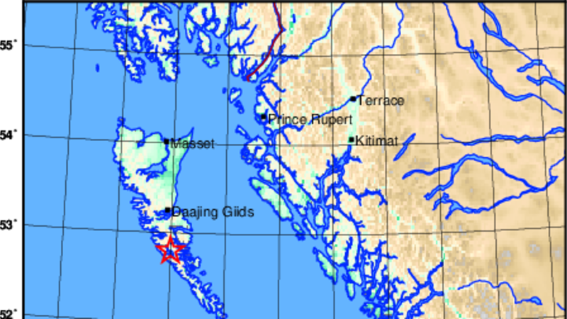 Where was the earthquake in bc today
